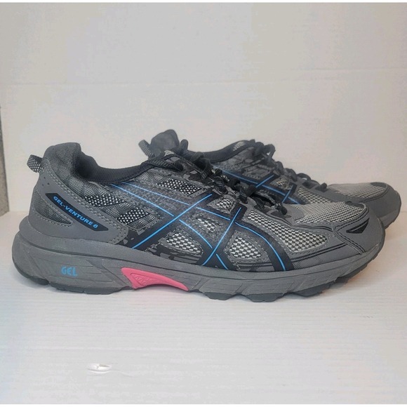 Asics Gel Venture 6 Trail Running Shoes Womans Size 10 Wide T7G6Q Charcoal - Picture 1 of 11